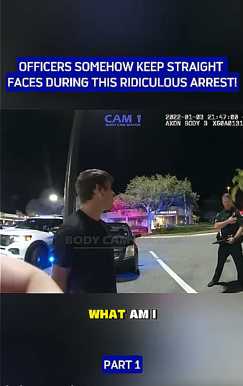 OFFICERS SOMEHOW KEEP STRAIGHT FACES DURING THIS RIDICULOUS ARREST!