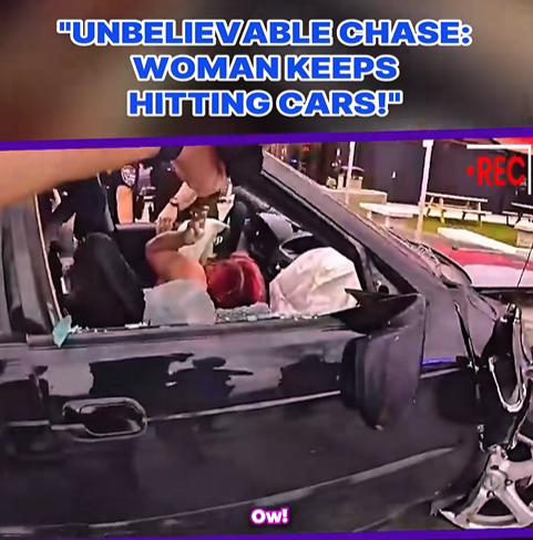 🚔 “OW!” SHE KEPT HITTING CARS AFTER THE CHASE ENDED… AND STILL TRIED TO DRIVE AWAY 🤡💥